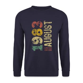 Limited Edition August 1993 Birthday - Gift - Unisex Sweatshirt - navy - Front - Alina (178cm) & Michal (187cm)