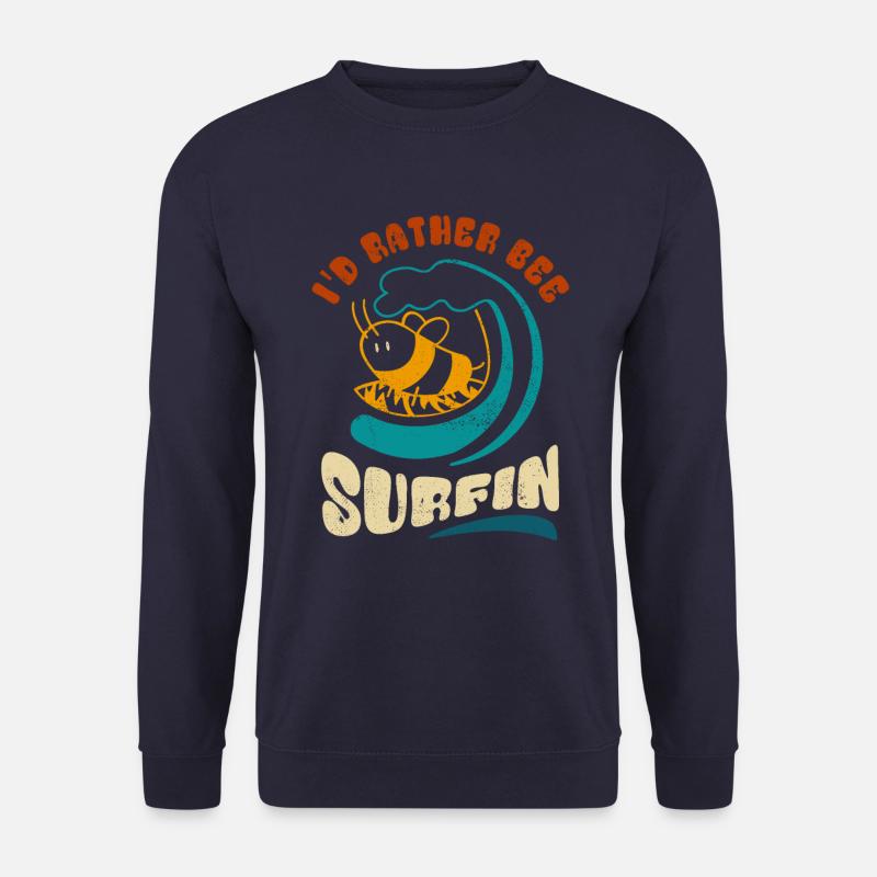 I'd rather bee surfin - Sticker - Unisex Sweatshirt - navy