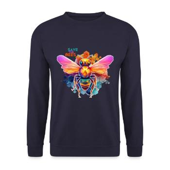 Save the Bees - Unisex Sweatshirt - navy - Front - Alina (178cm) & Michal (187cm)