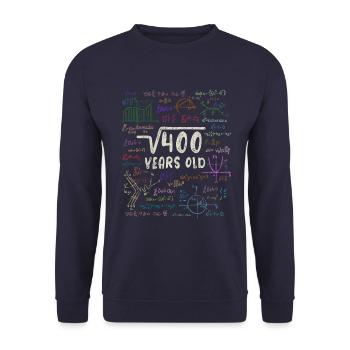 Root of 400 = 20th Birthday - Gift - Unisex Sweatshirt - navy - Front - Alina (178cm) & Michal (187cm)