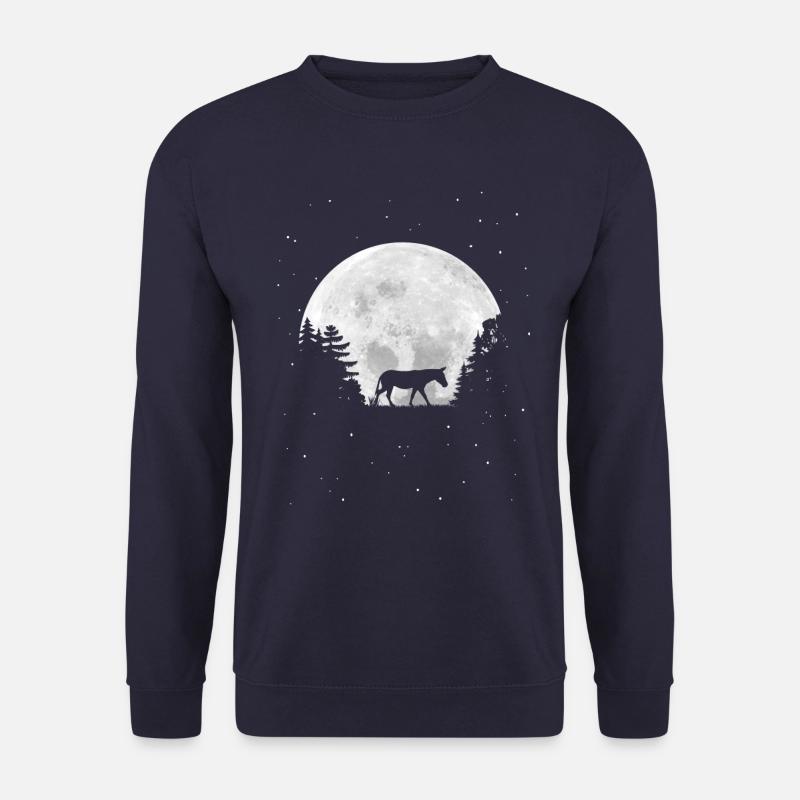 Vollmond - Nacht - Esel Silhouette - Unisex Pullover - Navy