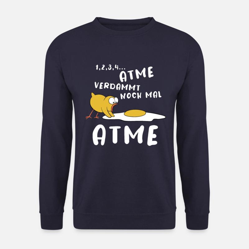 Küken, Spiegelei, Wiederbelebung - Atme! Cartoon - Unisex Pullover - Navy