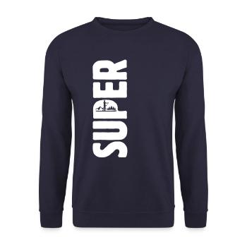 SUPER, Stand up paddling, SUP - Unisex Sweatshirt - navy - Front - Alina (178cm) & Michal (187cm)