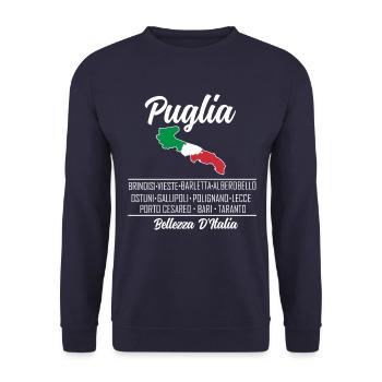 Puglia, Apulien, Italien - Unisex Pullover - Navy - Vorne - Alina (178cm) & Michal (187cm)