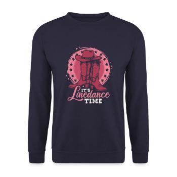 It's Linedance Time - Country Fan - Gift - Unisex Sweatshirt - navy - Front - Alina (178cm) & Michal (187cm)
