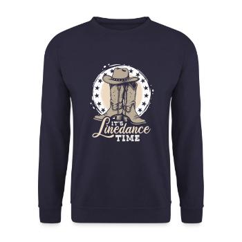 It's Linedance Time - Country Fan - Gift - Unisex Sweatshirt - navy - Front - Alina (178cm) & Michal (187cm)