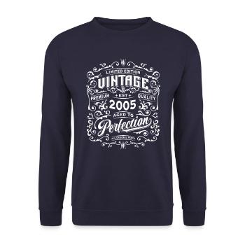Vintage 2005 Édition Limitée Rétro Anniversaire - Sweat-shirt Unisexe - marine - Devant - Alina (178cm) & Michal (187cm)