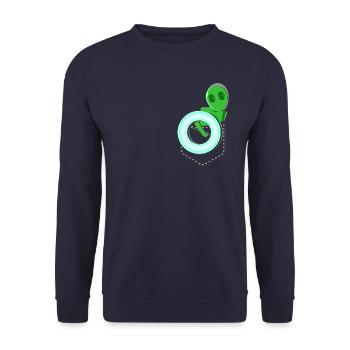 LICHT IN DER TASCHE - Unisex Pullover - Navy - Vorne - Alina (178cm) & Michal (187cm)
