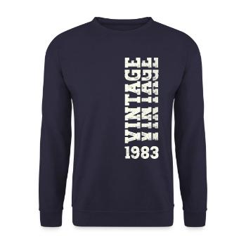 40th Birthday Man Vintage 1983 Vintage - Unisex Sweatshirt - navy - Front - Alina (178cm) & Michal (187cm)