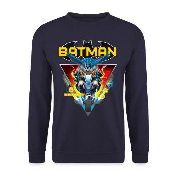 Batman und Batcycle - Unisex Pullover - Navy - Vorne - Alina (178cm) & Michal (187cm)