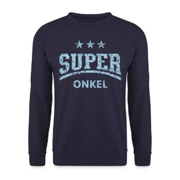 Super Onkel Vintage (Superonkel / Familie) - Unisex Pullover - Navy - Vorne - Alina (178cm) & Michal (187cm)