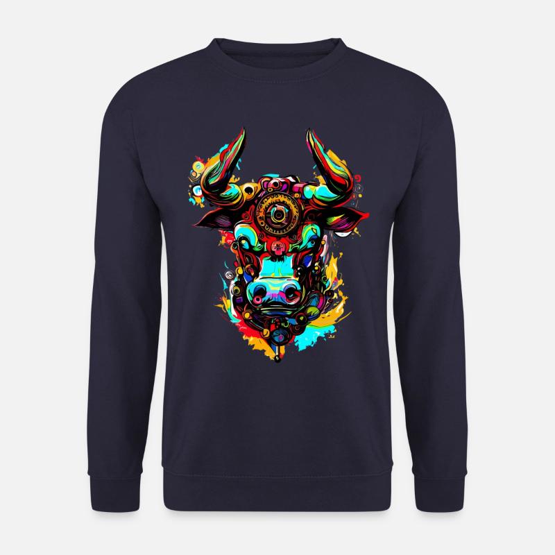 Mechanischer kreativer bunter Stier - Unisex Pullover - Navy