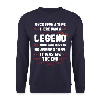 Il était une fois une légende. Novembre 1984 Naissance - Sweat-shirt Unisexe - marine - Devant - Alina (178cm) & Michal (187cm)