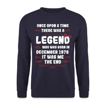 Il était une fois une légende. Décembre 1978 Naissance - Sweat-shirt Unisexe - marine - Devant - Alina (178cm) & Michal (187cm)