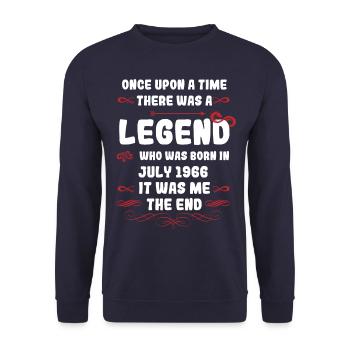 Il était une fois une légende. Juillet 1966 Anniversaire - Sweat-shirt Unisexe - marine - Devant - Alina (178cm) & Michal (187cm)