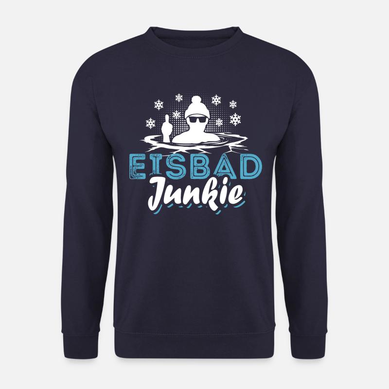 Eisbad Junkie - Eisbaden Eisbader Spruch - Unisex Pullover - Navy