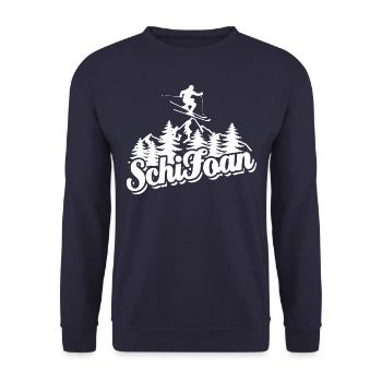 Ski, Schi Foan, Wintersport, Skiurlaub - Unisex Pullover - Navy - Vorne - Alina (178cm) & Michal (187cm)