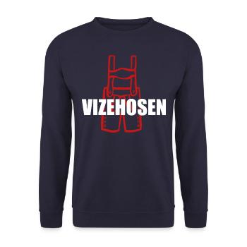 Vizehosen - Leverkusen - Deutscher Meister 2024 - Unisex Pullover - Navy - Vorne - Alina (178cm) & Michal (187cm)