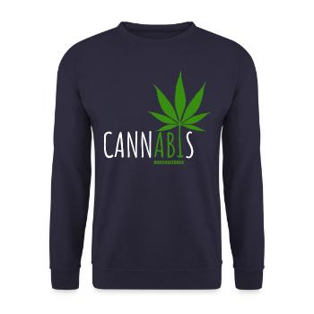 CannABIs Abi durchgezogen - Abitur - Spruch - Unisex Pullover - Navy - Vorne - Alina (178cm) & Michal (187cm)