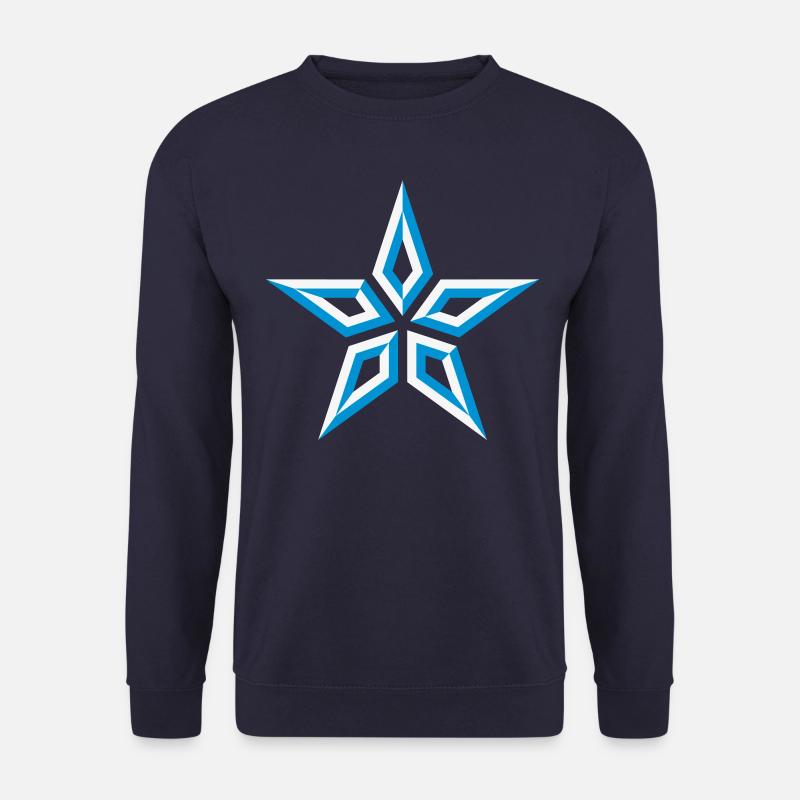 Star Design (Five-Pointed / Blue White) - Unisex Sweatshirt - navy