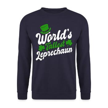 World's Tallest Leprechaun - St. Patrick's Day - Unisex Pullover - Navy - Vorne - Alina (178cm) & Michal (187cm)