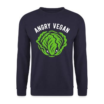 Salade - Végétalien en colère - Régime végétalien - Sweat-shirt Unisexe - marine - Devant - Alina (178cm) & Michal (187cm)