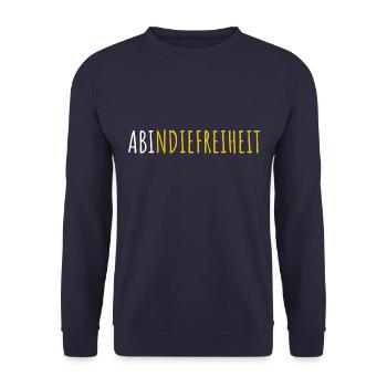 Ab in die Freiheit - Abitur Abi - Unisex Pullover - Navy - Vorne - Alina (178cm) & Michal (187cm)