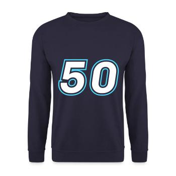 50 number symbol - Unisex Sweatshirt - navy - Front - Alina (178cm) & Michal (187cm)