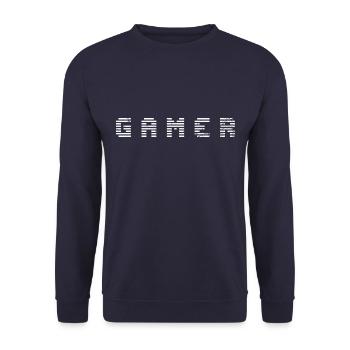 ECG - Courbe cardiaque - Pouls - Gamer - Contrôleur - Sweat-shirt Unisexe - marine - Devant - Alina (178cm) & Michal (187cm)