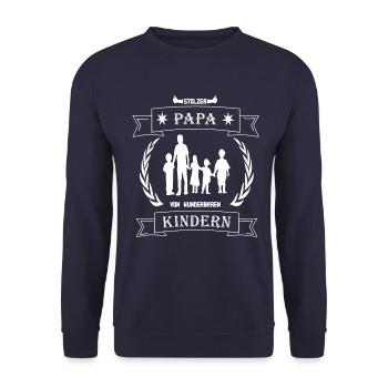 Proud father of wonderful children Father's Day - Unisex Sweatshirt - navy - Front - Alina (178cm) & Michal (187cm)