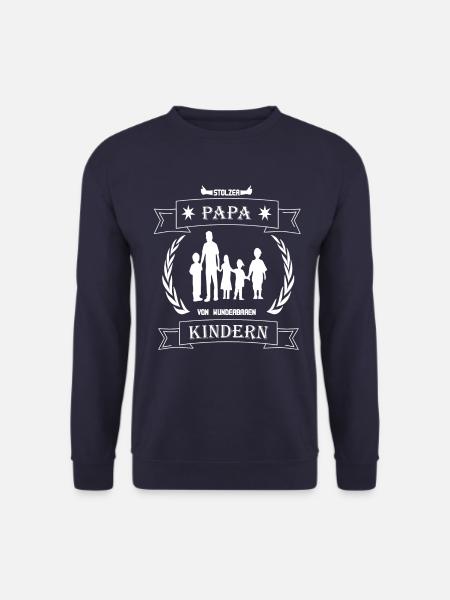 Stolzer Vater von wunderbaren Kindern Vatertag - Unisex Pullover - Navy