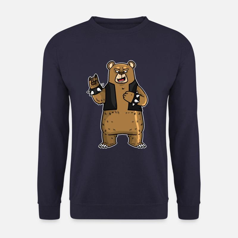 ROCKBEAR - rockender Bär mit Lederweste - Unisex Pullover - Navy