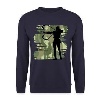 Archer - Unisex Sweatshirt - navy - Front - Alina (178cm) & Michal (187cm)