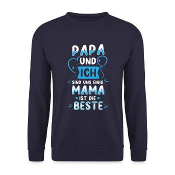 Beste Mama - Unisex Pullover - Navy - Vorne - Alina (178cm) & Michal (187cm)