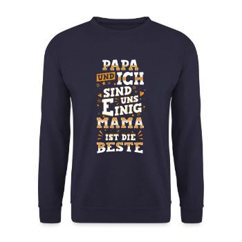 Beste Mama - Unisex Pullover - Navy - Vorne - Alina (178cm) & Michal (187cm)