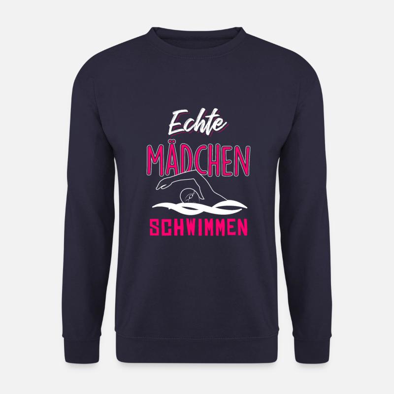 Echte Mädchen schwimmen - Unisex Pullover - Navy