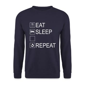 Eat Sleep Repeat Template - Unisex Sweatshirt - navy - Front - Alina (178cm) & Michal (187cm)