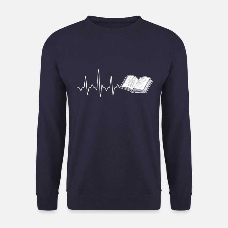 Book Heartbeat - Unisex Pullover - Navy