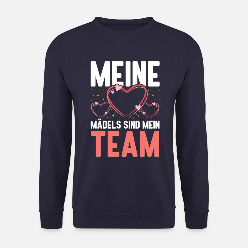 Meine Mädels sind mein Team Herz - Unisex Pullover - Navy