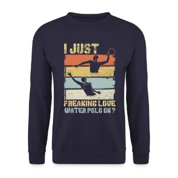 Water polo saying - Unisex Sweatshirt - navy - Front - Alina (178cm) & Michal (187cm)