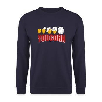 Popcorn disant - Sweat-shirt Unisexe - marine - Devant - Alina (178cm) & Michal (187cm)