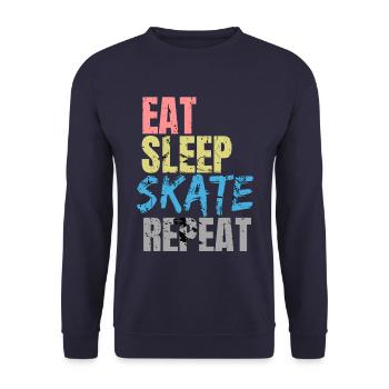 Eat Sleep Skate Repeat - Unisex Sweatshirt - navy - Front - Alina (178cm) & Michal (187cm)