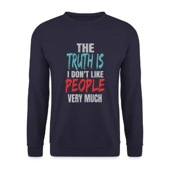 I hate people - Unisex Sweatshirt - navy - Front - Alina (178cm) & Michal (187cm)