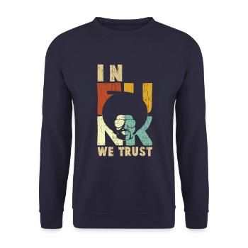 In Funk we trust - Unisex Pullover - Navy - Vorne - Alina (178cm) & Michal (187cm)