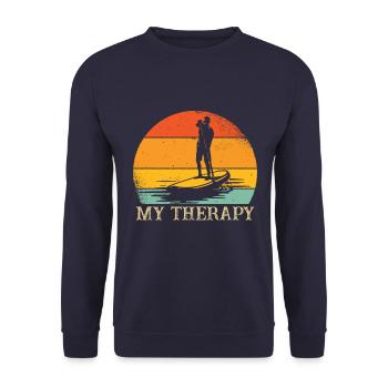 Stand Up Paddle Therapie SUP - Unisex Pullover - Navy - Vorne - Alina (178cm) & Michal (187cm)
