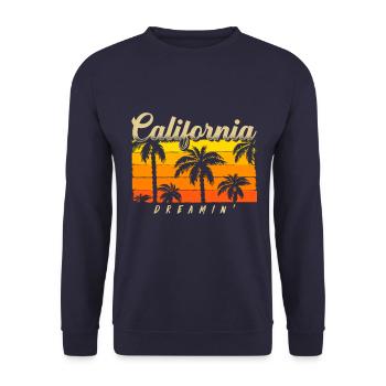 California Dreamin - Unisex Sweatshirt - navy - Front - Alina (178cm) & Michal (187cm)