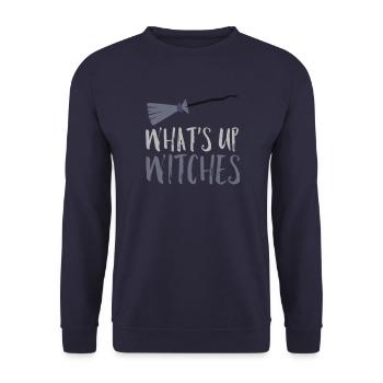 Witch broom witch gift - Unisex Sweatshirt - navy - Front - Alina (178cm) & Michal (187cm)