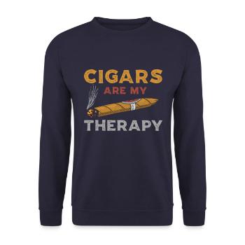 Cadeau de cigares - Sweat-shirt Unisexe - marine - Devant - Alina (178cm) & Michal (187cm)