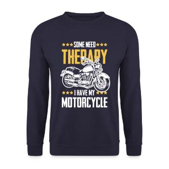 Moto thérapie énonciation drôle - Sweat-shirt Unisexe - marine - Devant - Alina (178cm) & Michal (187cm)