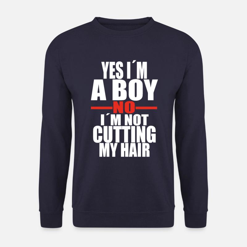 Junge Langes Haar Zitat - Unisex Pullover - Navy